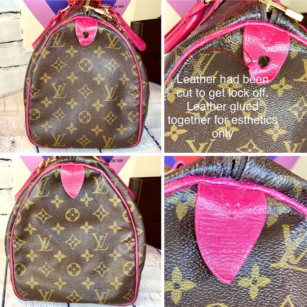 Louis Vuitton Speedy 30 custom painted with bag charm *READ DESCRIPTION* - Picture 12 of 16